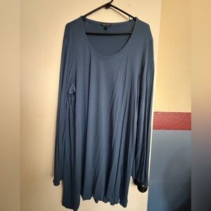 Eileen Fisher Long Sleeve Blue Dress Tee